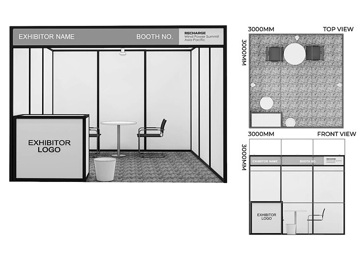 All-inclusive package 9 sqm | RECHARGE Wind Power Summit Asia-Pacific Rendering All-inclusive package 9 sqm | RECHARGE Wind Power Summit Asia-Pacific