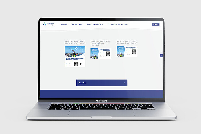 WindEnergy Hamburg Bannergenerator Macbook with Screen: WindEnergy Hamburg Bannergenerator